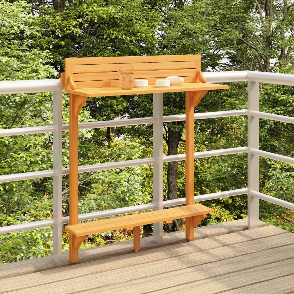 Générique Table de Bar Balcon 90x37x122,5 cm Bois d'Acacia Massif