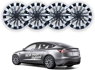 Blade for Tesla 2025 Model 3 New Wheel Covers Hubcap ABS 18 Inch Matte Black Wheel Cover Uberturbine No Noise Symmetrical Wheel hub Cap Replacement Set of 4pcs