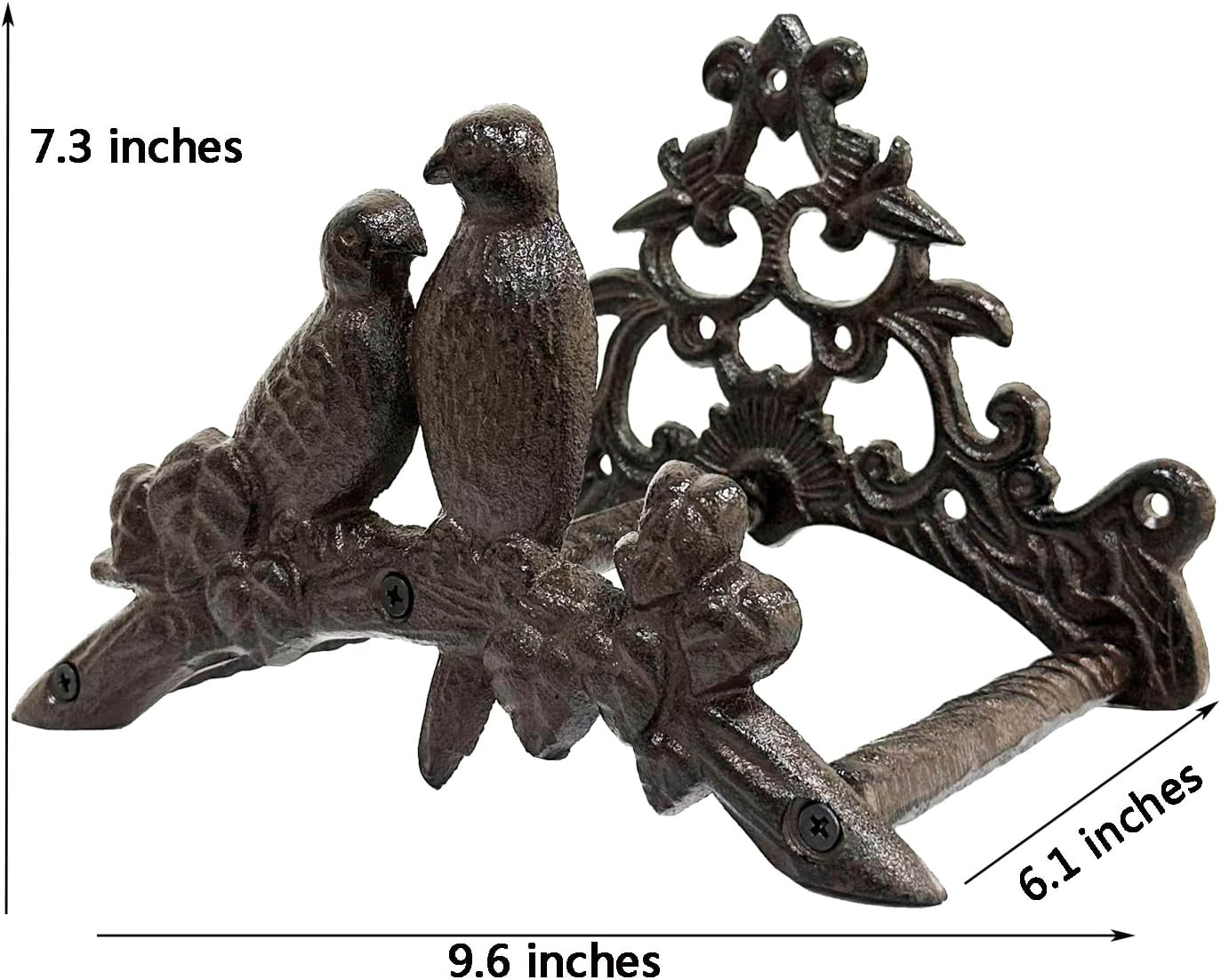 Garden Hose Holder Cast Iron Heavy Duty Water Hose Hanger, Outside Wall Mount, Solid Metal Decorative Rack/Organizer/Stand, Easy to Install, Hold Up to 50/75/100 ft (Hose holder - 2 Birds)