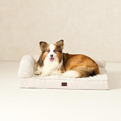 Miniatura 8 de EHEYCIGA Cama ortopédica para perros de tamaño mediano, cama de espuma viscoelástica para perros con funda extraíble lavable, sofá impermeable para