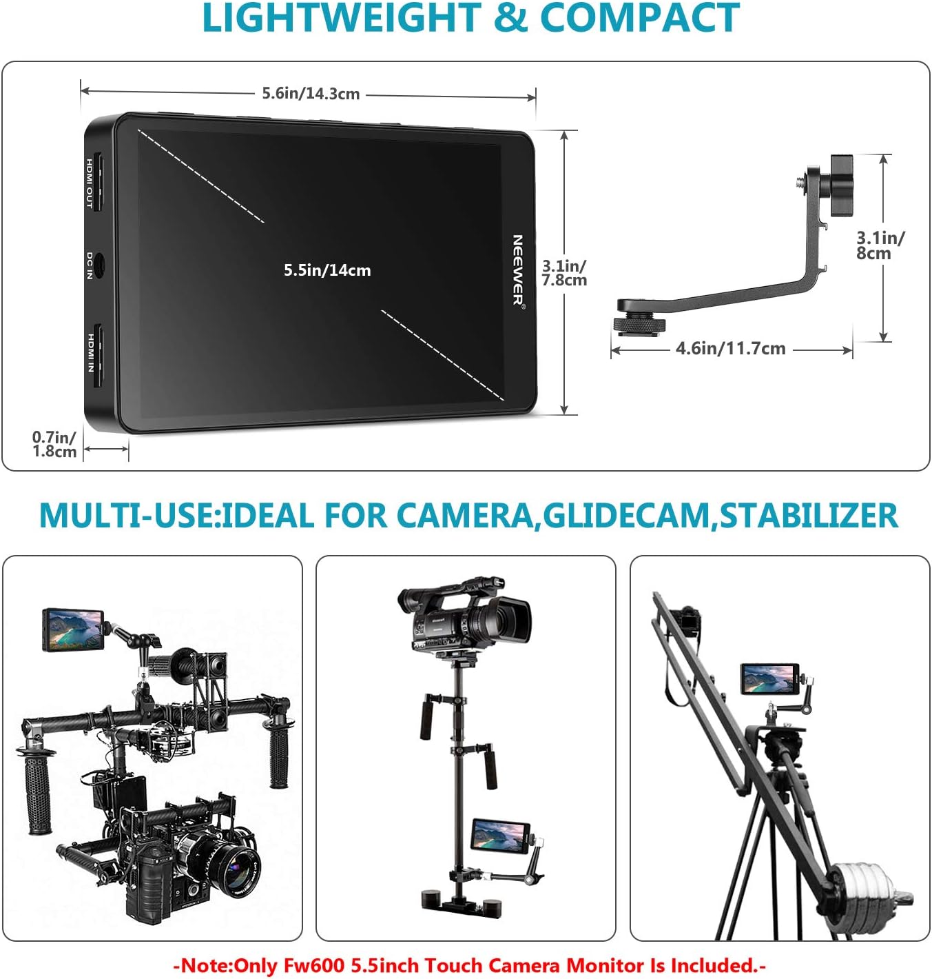 40% Off Discount Neewer FW600 5.5-Inch Touch Screen Camera Field Monitor Full HD 1920x1080, 4K HDMI DC in/Output RGB Waveform/Vector Scope/3D-LUT,Video Peaking Focus Assist with Tilt Arm for DSLR Cameras and Gimbal Best Deal Neewer FW600 5.5-Inch Touch Screen Camera Field Monitor Full HD 1920x1080, 4K HDMI DC in/Output RGB Waveform/Vector Scope/3D-LUT,Video Peaking Focus Assist with Tilt Arm for DSLR Cameras and Gimbal