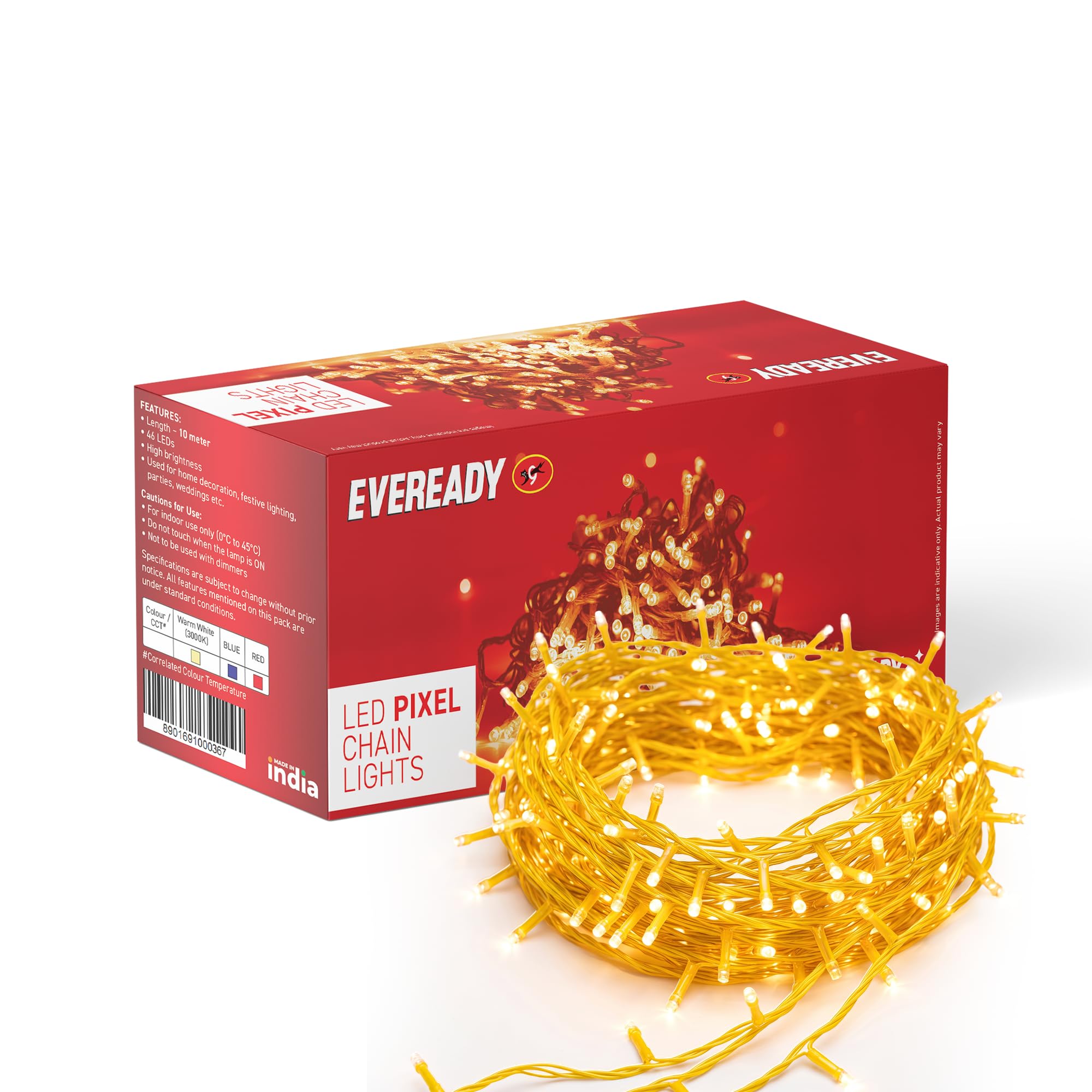 EVEREADY UTSAV 33 FEET, 46 LEDs String Lights, Warm White, Pk 1 — image 1 of 7