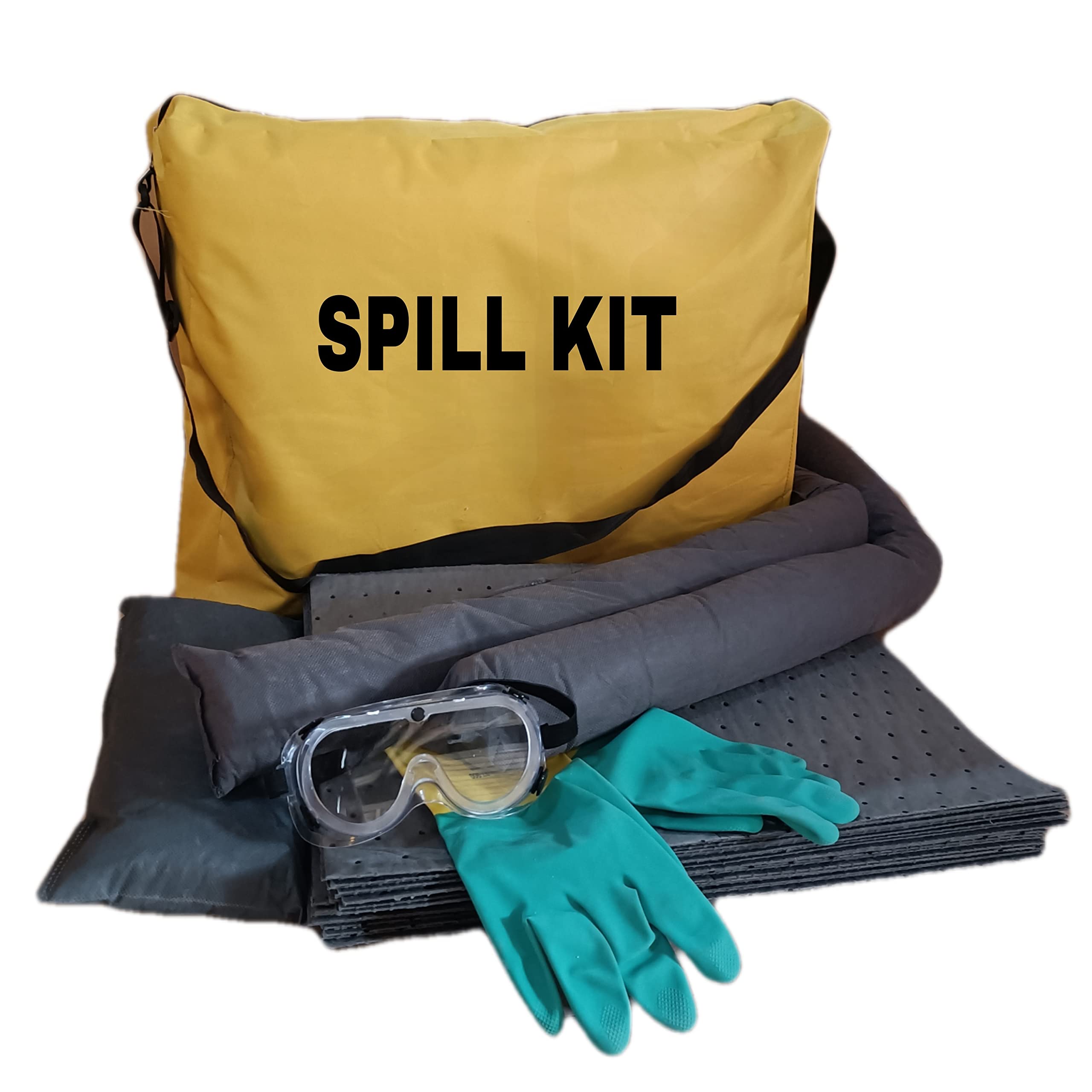 TECHNOSPILL Universal 10 LTR Spill Kits - (Absorb both oil & chemicals) Absorbed All types of Liquids & Bases, Water based Liquids, Oil Based Liquids, Crude Oil