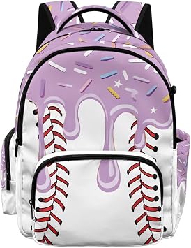 Backpack for Boys Baseball Sport Backpack for Kids Primary Middle School Backpack Bookbags with Multi Pockets Sport School Travel Daypack Purple
