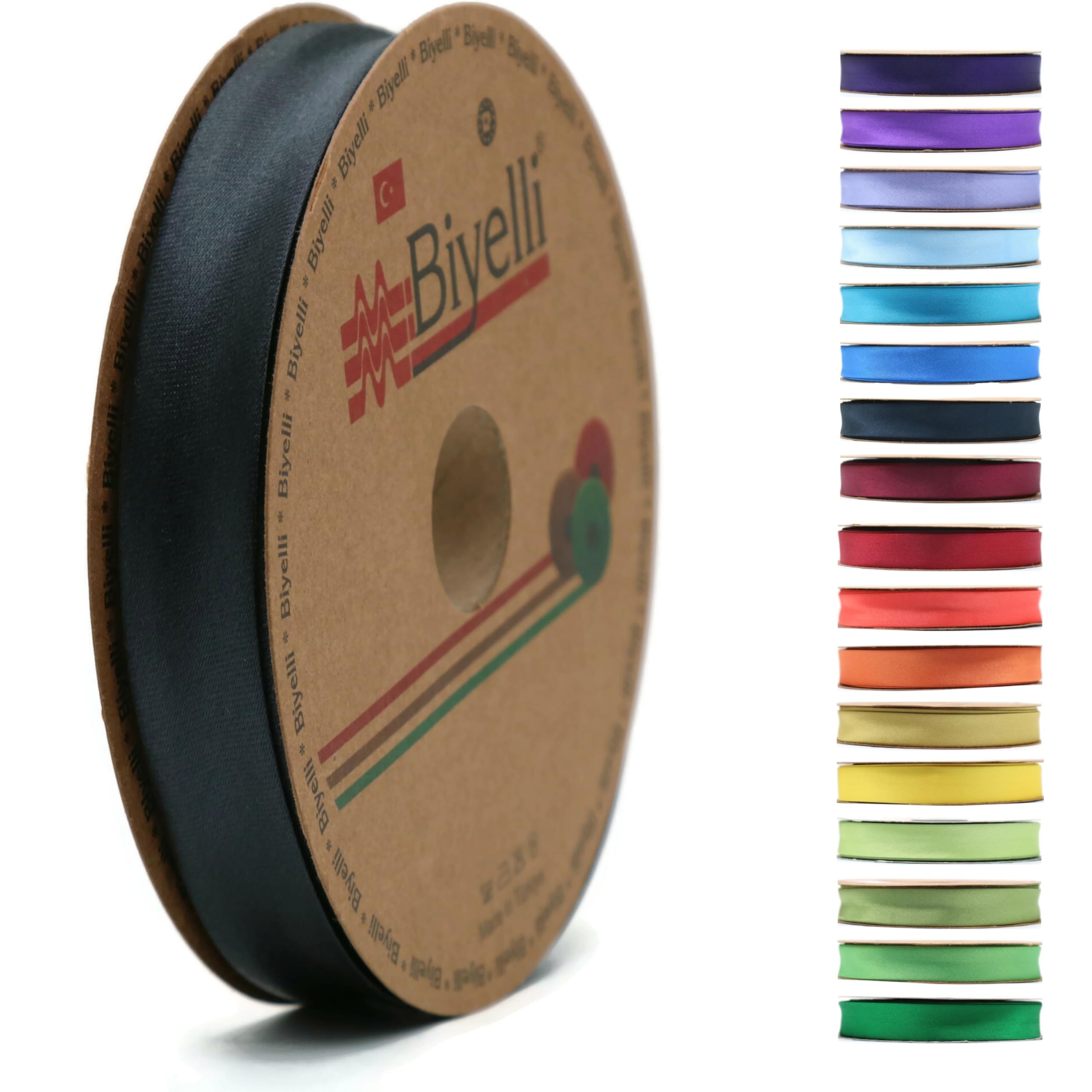 Fold Satin Bias Tape - 99+ Colors - 3/4 Inches Wide - 27 Yards - Fold Satin Binding Bias Ribbon Fabric Piping Bias Binding Tape for Sewing Clothing DIY (38. Iron Gray) BYS38