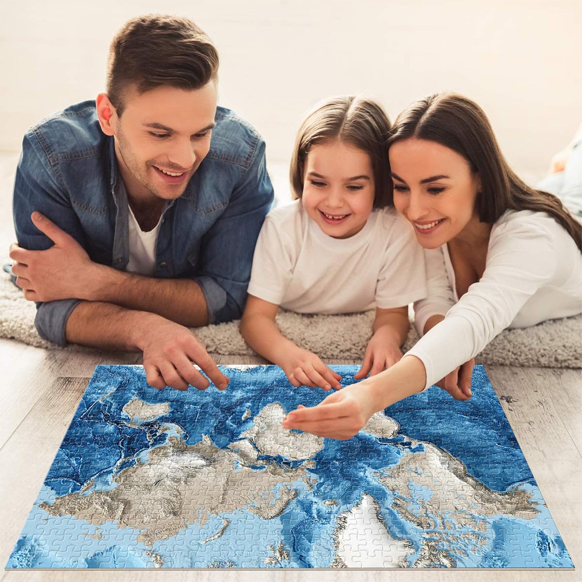 Carte du Monde en Relief Puzzle 2000 pièces pour Adolescents Cadeaux de Jeux stimulants Convient aux Couples 70x100cm