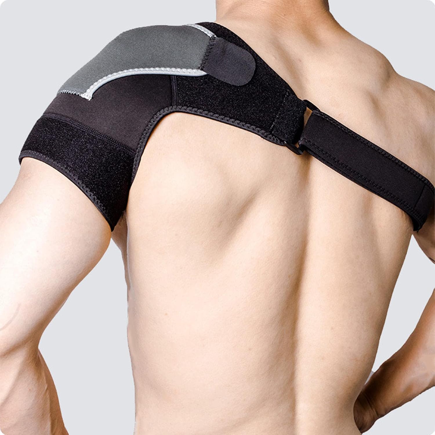 HAPPYNA Shoulder Support Brace Neoprene Straps Sports Shoulder Brace, Fits Both Left Right Shoulder, Support Brace Men Women, Injury Recovery, Muscle Relief