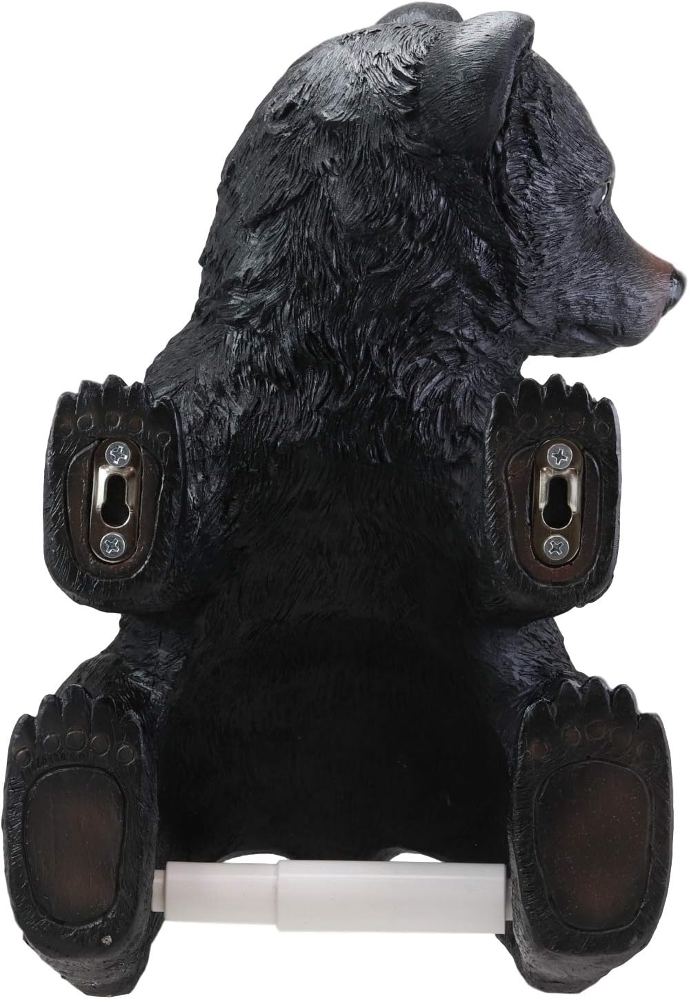 Ebros Large Stinky Stool Pooping Black Bear Toilet Paper Holder Figurine 13.5" Tall Powder Room Bathroom Wall Decor Plaque for Rustic Cabin Hunting Lodge Animal Bears Sculpture