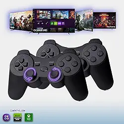 KIT com 02 Controles Game Bluetooth para TV SAMSUNG PHILIPS TCL LG SONY compatível Tizen Game Hub Game Pass GeForce NOW WebOS Android TV Roku TV PC QLED 3em1 4K AU7700 Cu7700 DU7700