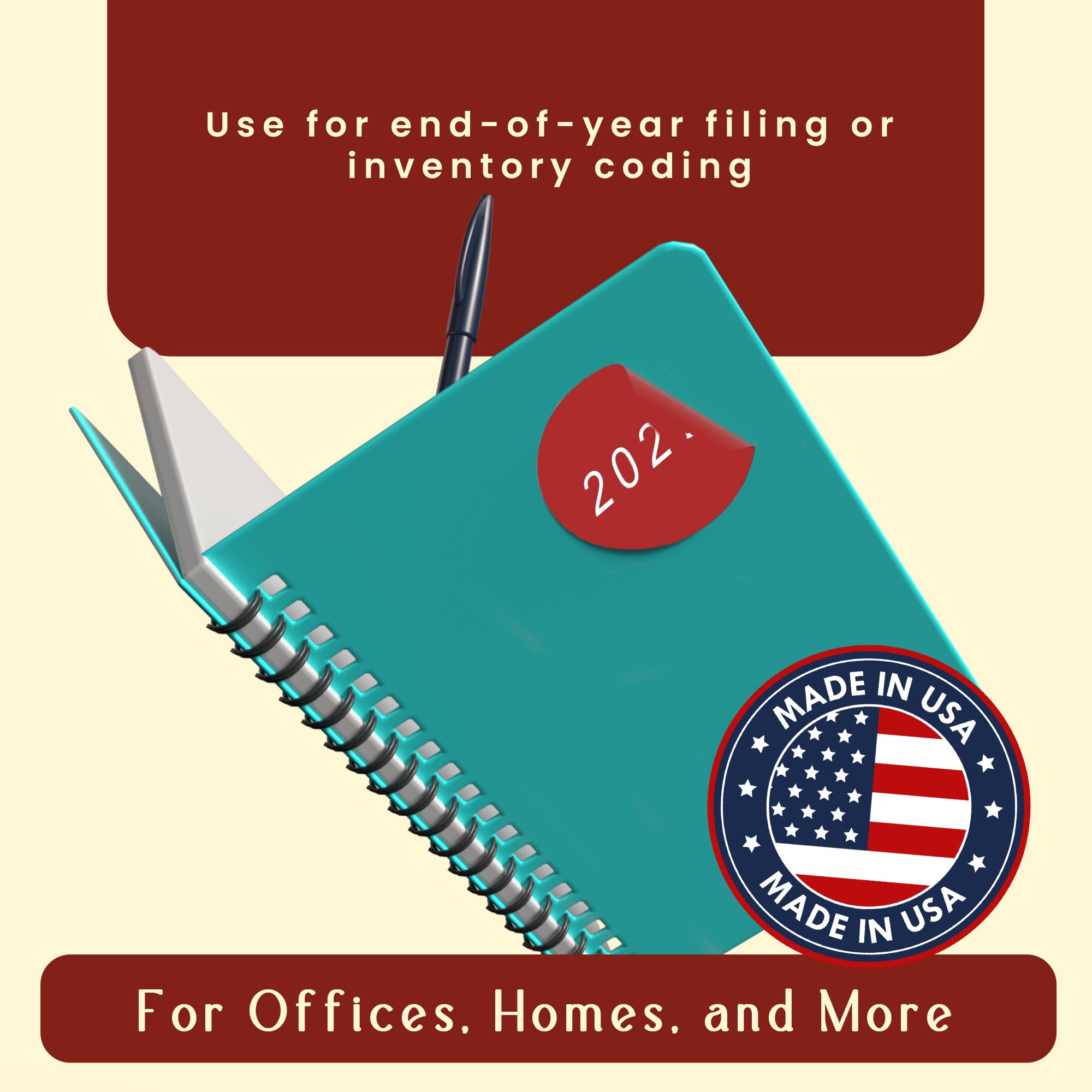 File Labels 500pc 2025 Year Stickers - Color-Coded File Folder Labels ...