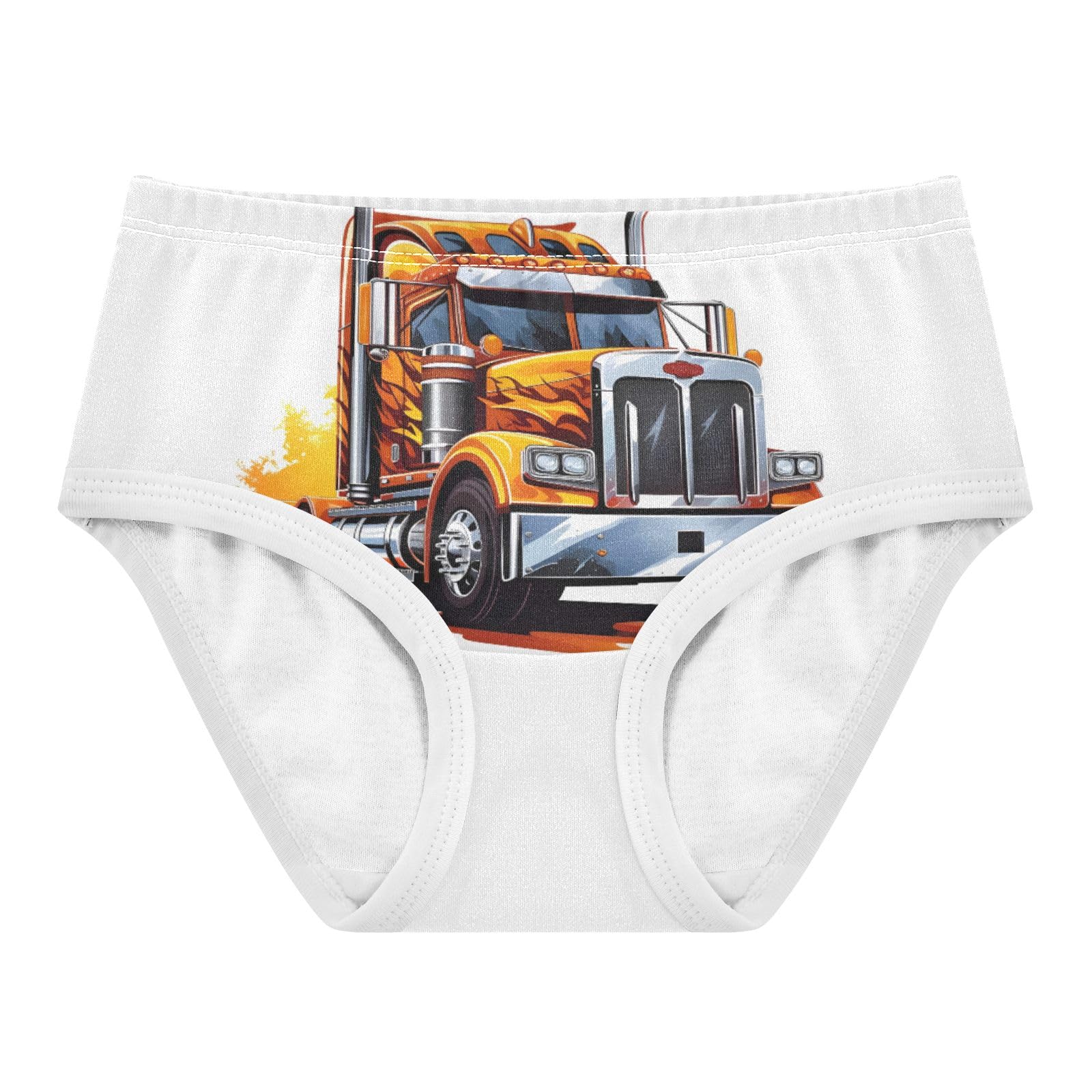 ALAZA Toddler Girls Cotton Hipster Underwear Soft Trucks 2 Pack 2T