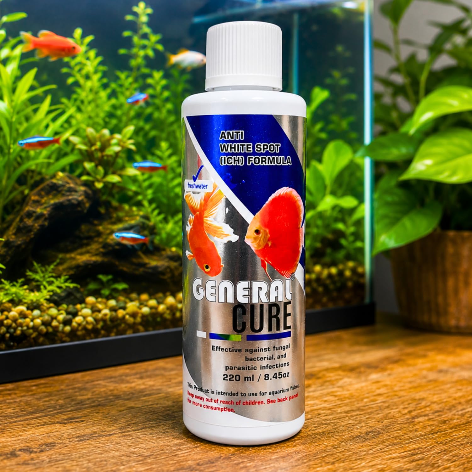 Aquatic Remedies 220 ML General Cure Fish Care with Anti White Spot Formula for Freshwater Fish | Safe for All Aquatic Animals-image-45