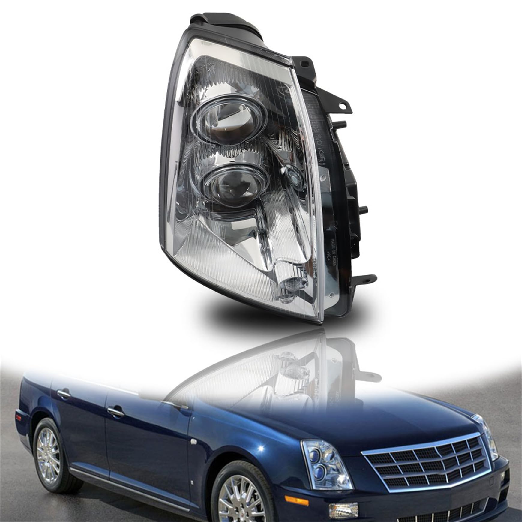 Headlights Assembly Replacement for STS 2005-2011 Halogen Headlight (w/o HID) Set Passenger Side RH