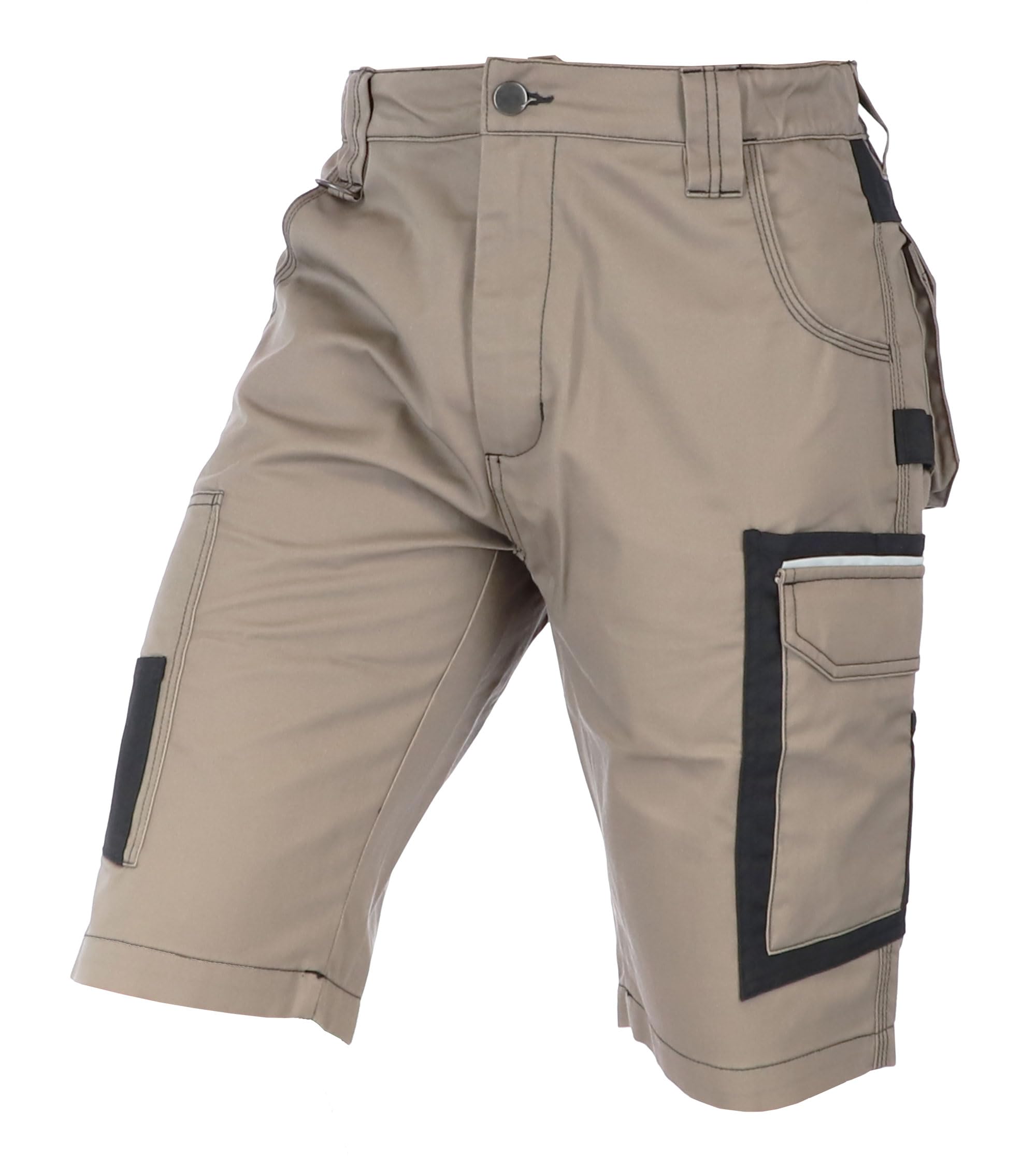 Short de travail court pour homme, avec stretch et poches à outils, pour l'artisanat, le bricolage et la construction, short court pour l'été et l'atelier, robuste et confortable