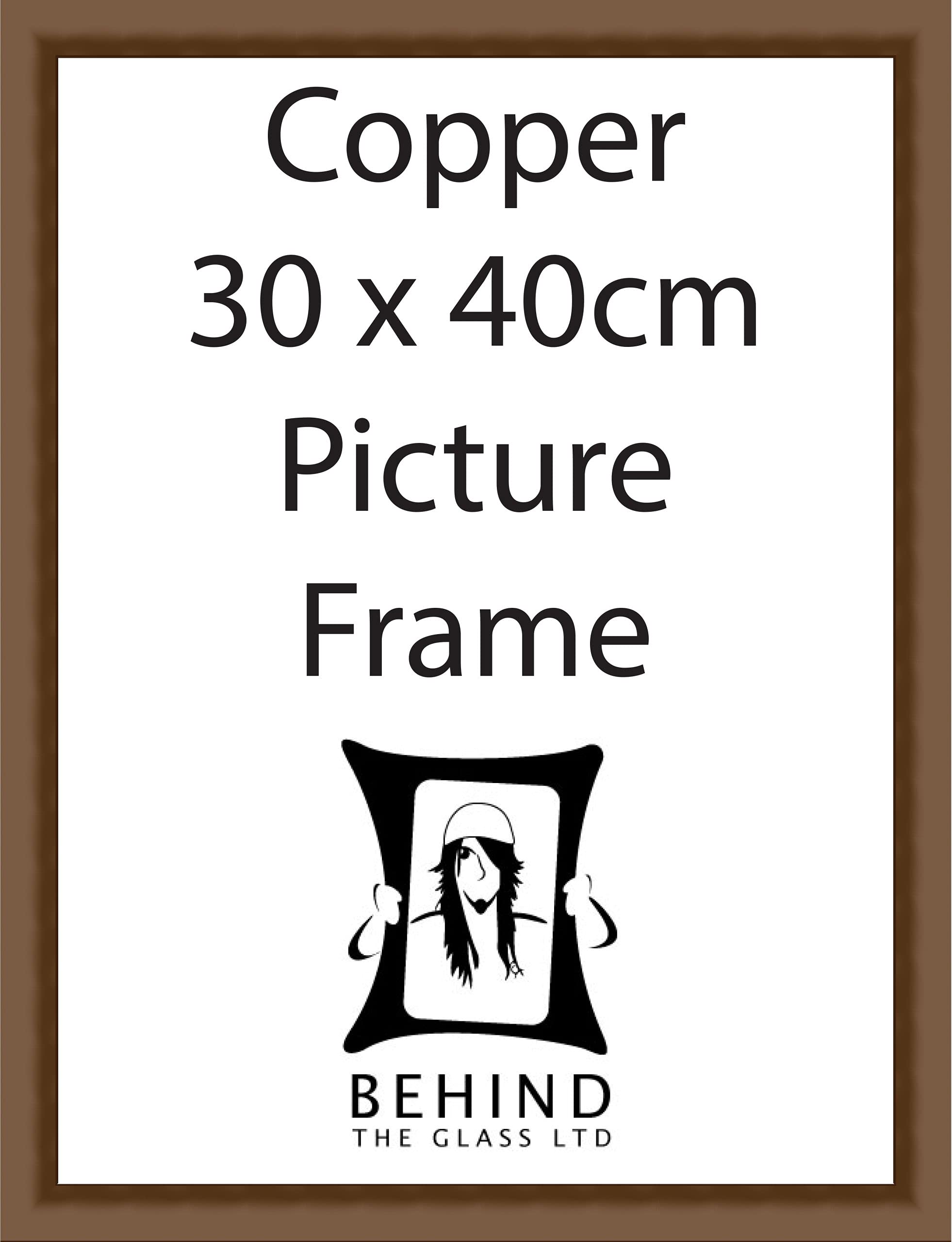 Behind The Glass Brown - Handmade Copper Wooden Picture Frame - 30X40cm