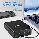 Laptop Power Bank 80000mAh, AC/Type-C Battery Backup for Laptops: MacBook Pro/iPad Pro/Dell/Surface | Cameras: Canon/Nikon/DSLR/DJI Drones | Smart Devices: iPhone/Samsung/Projector