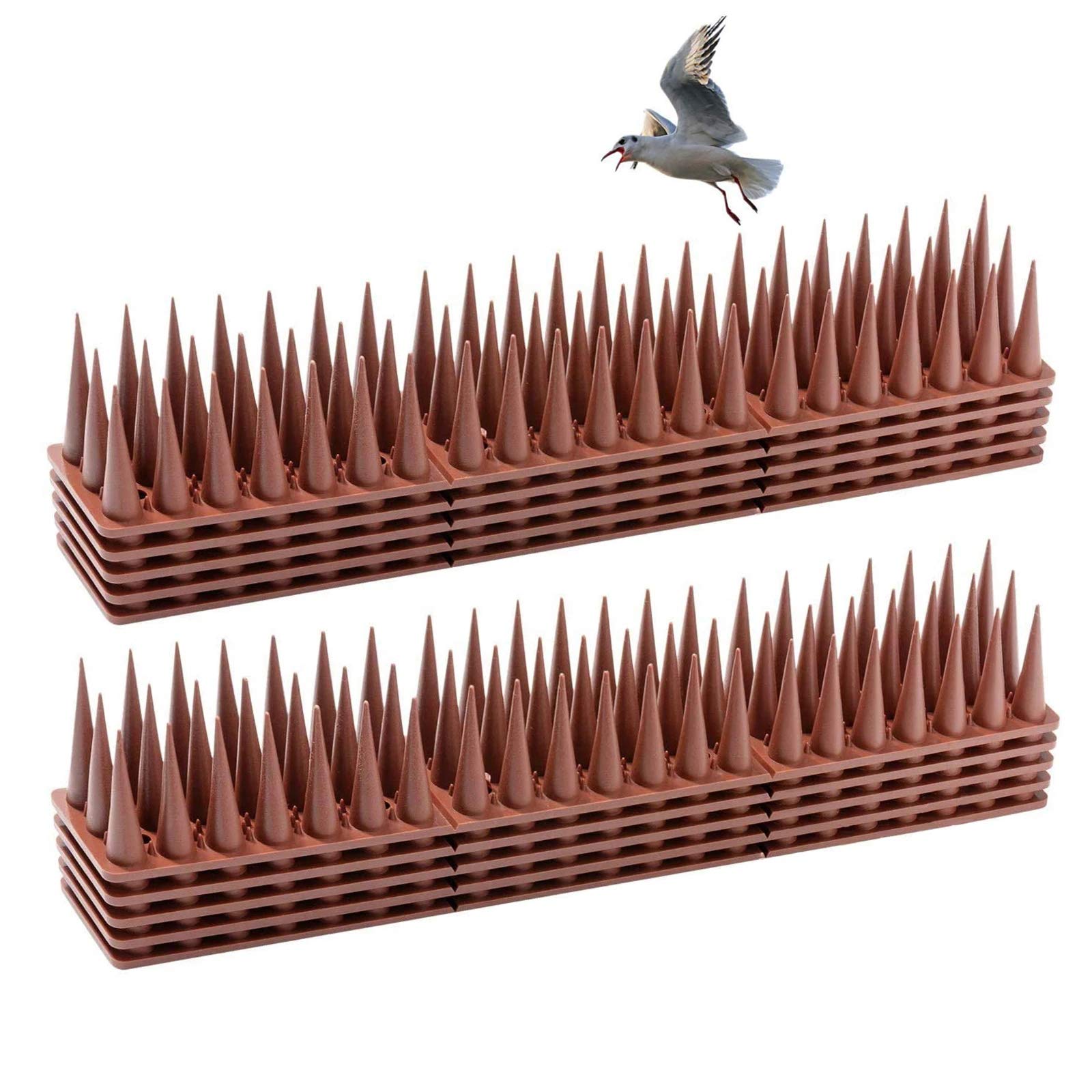 20 Pic Anti-Pigeon Plastique Gris - 6m Linéaire, 3 Rangées - Protection Oiseaux