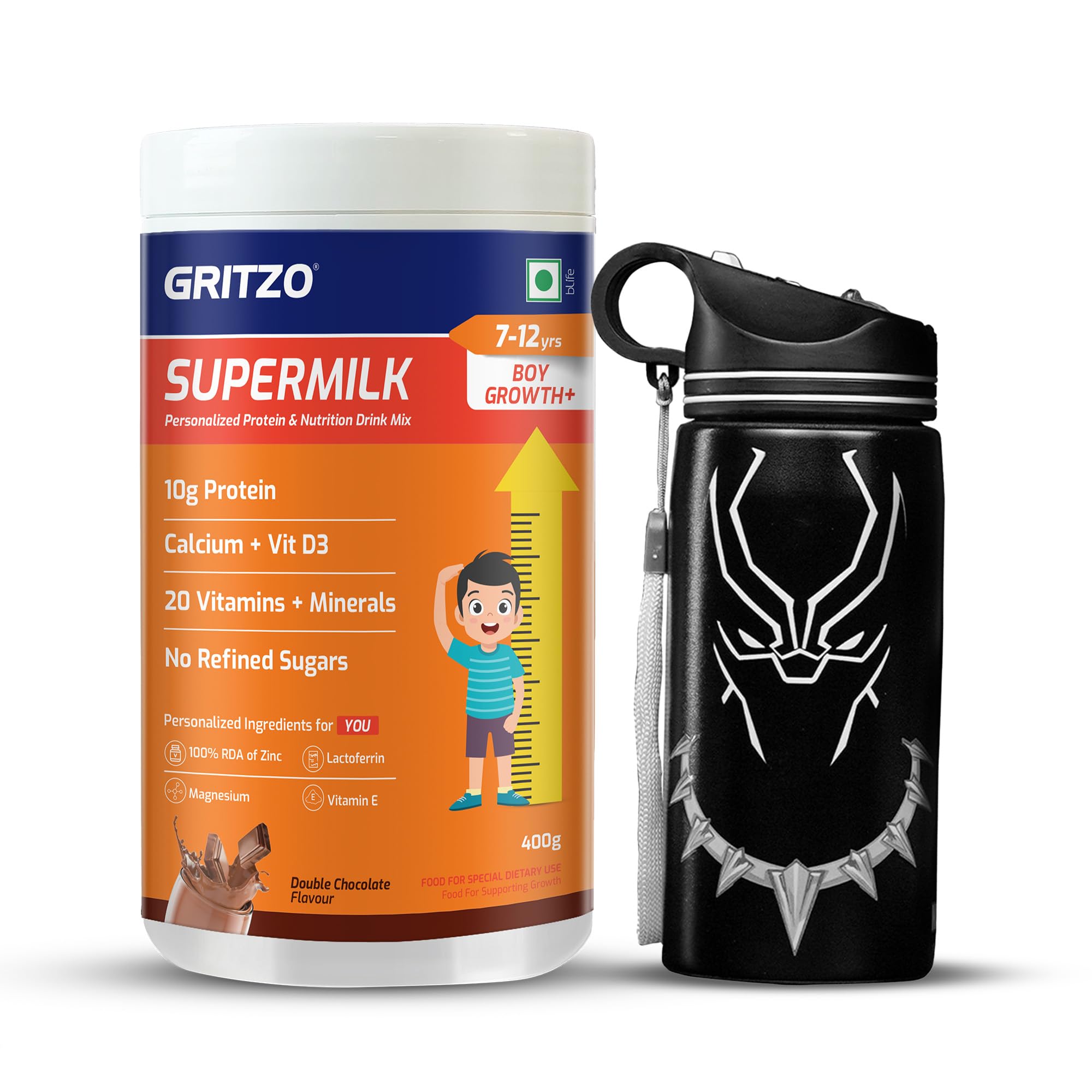 Gritzo SuperMilk Growth (7-12y Boy), Double Chocolate, 400g — Amazon image 17