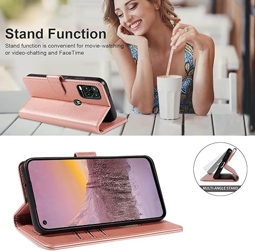 Miniatura 4 de JanCalm Funda tipo cartera para Moto G Stylus 5G 2023, con bloqueo RFID, ranuras para efectivo, función atril, cierre magnético, funda protectora de
