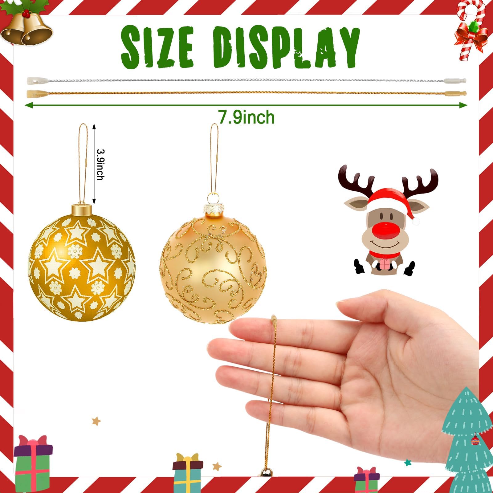 JUNEBRUSHS 600Pcs Christmas Ornament Hooks - Image 2