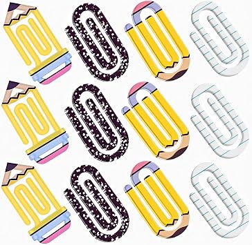 12 Pcs Jumbo Acrylic Paper Clips, 4 Inch Giant Acrylic Paperclip Bookmark Gift Set, Teacher Appreciation Bulk Gifts for Home Office Back to School Supplies