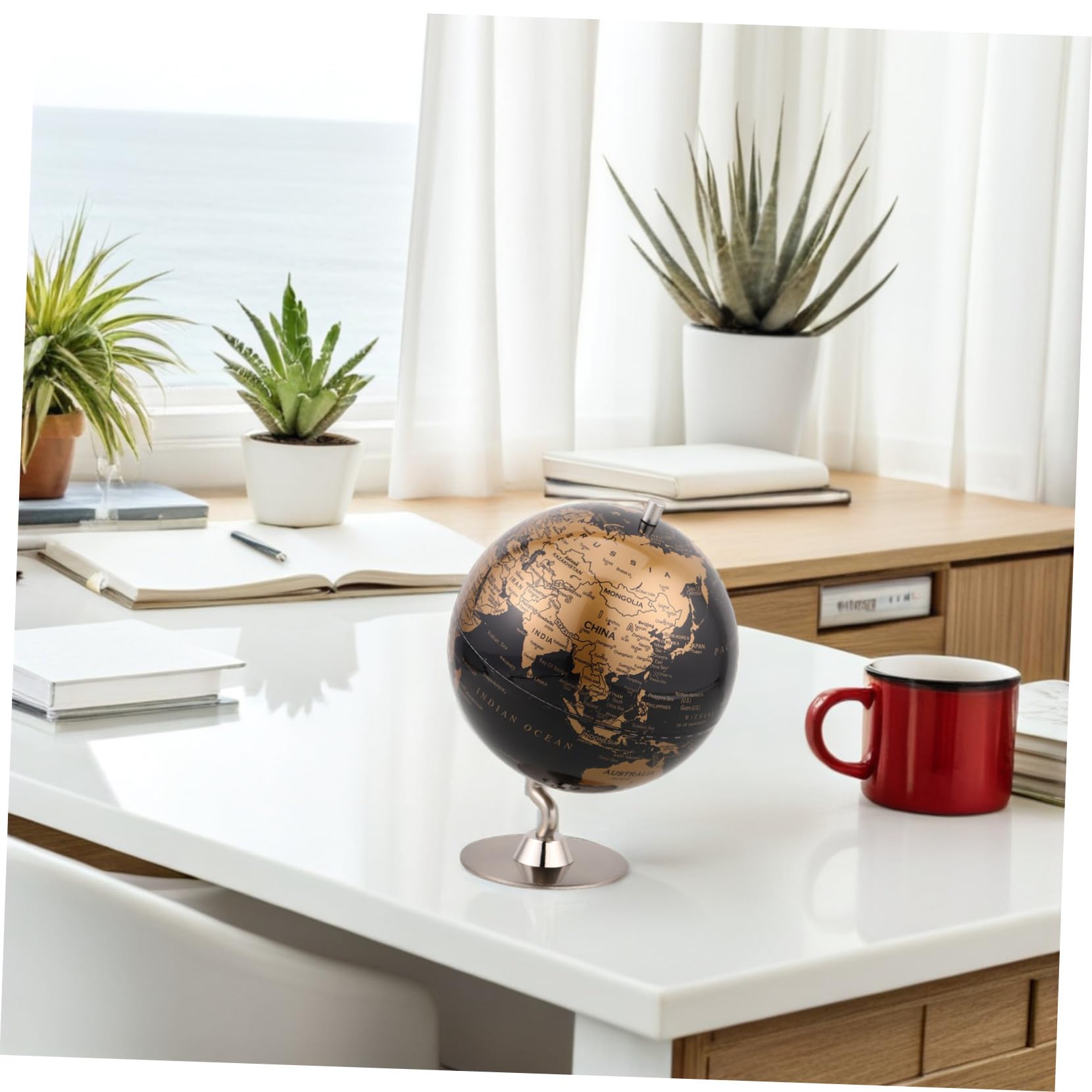 Globo Terráqueo para Niños Pequeño Metal Pvs Estilo Retro
