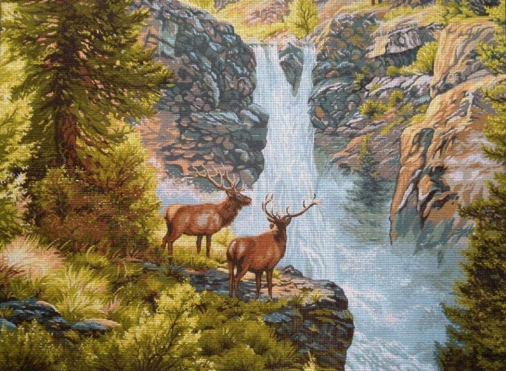 Tapisserie Broderie Point de Croix Shanlu 50x40cm en coton supérieur