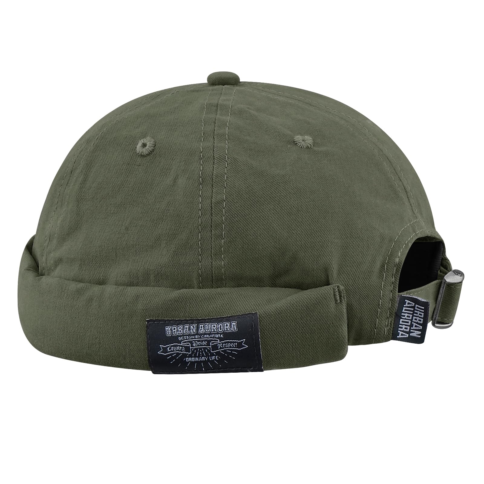 Clakllie Cotton Docker Cap Marynarska Portowa Oryginalna Męska Letnia Kryjąca Bez Daszka Zwijana Unisex, H-GD30-Zielony, Rozmiar Uniwersalny