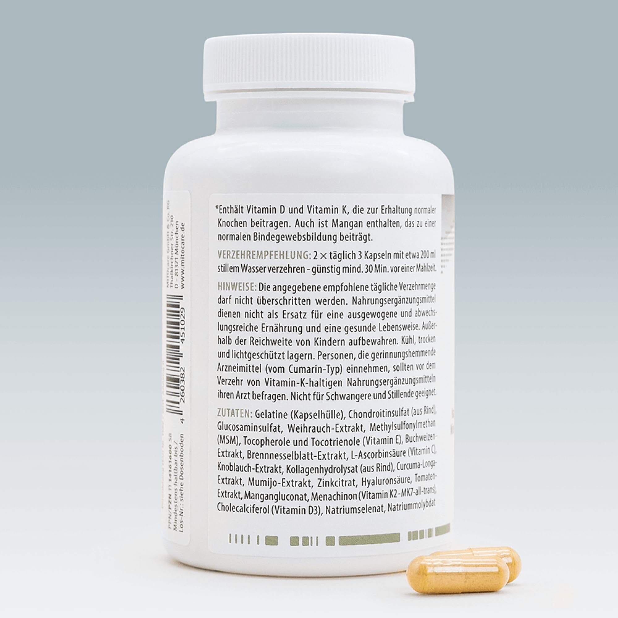 MITOcare ORTHOjoint - Vitamin Komplex mit Selen unterstützt die Kollagenbildung - Gelenkkapseln mit Selen und Mangan, Zink und Vitaminen - Vorratspack mit 180 Kapseln, ausreichend für einen Monat