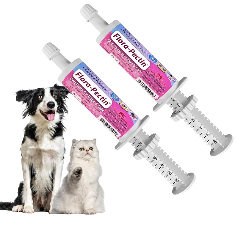 Pasta oral para cães e gatos com caulim, pectina e probióticos FLORA-PECTIN sabor frango, 2 unidades de 60 mL