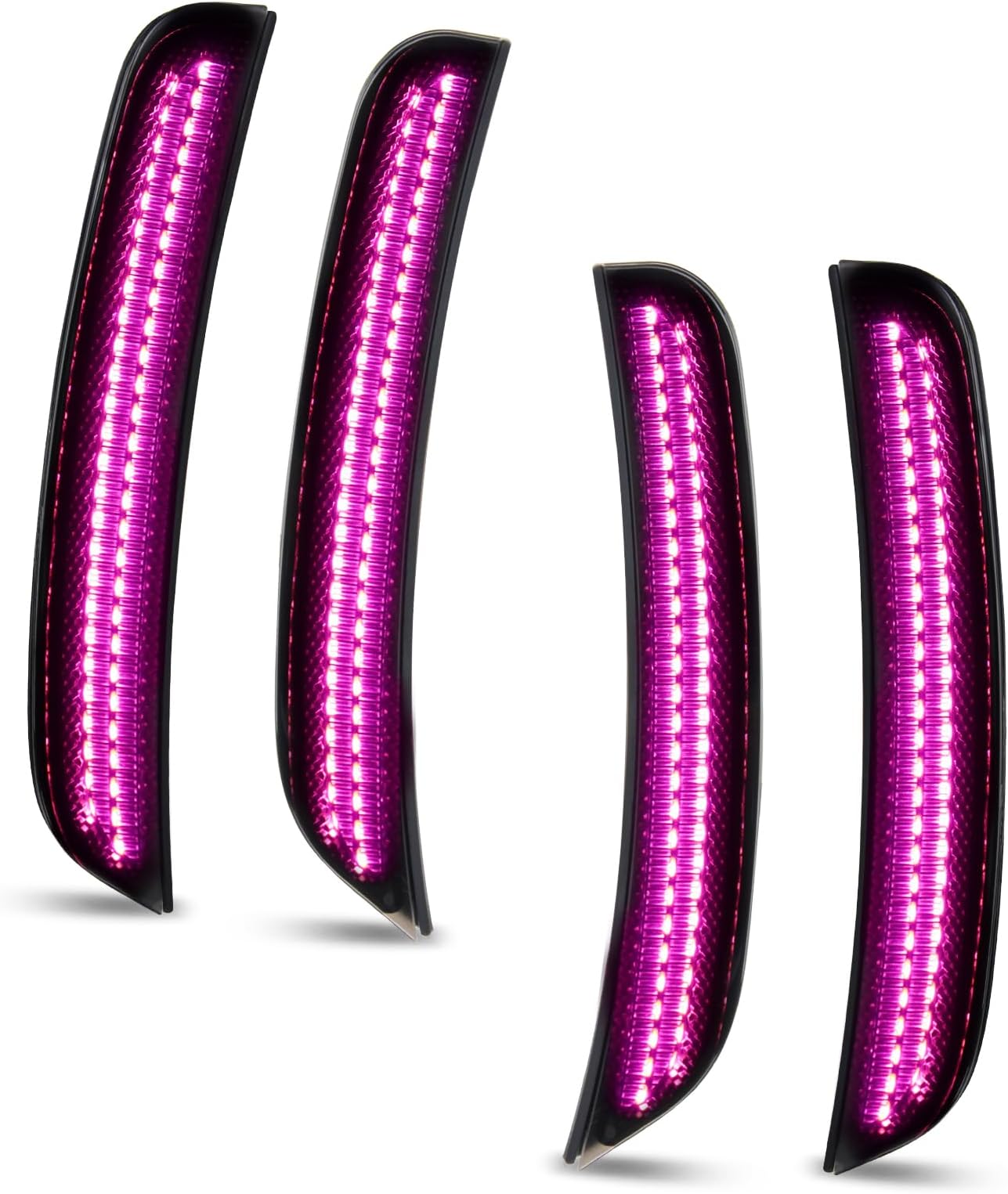 Bestview LED Side Marker Lights for Dodge Charger 2015-2023, Smoke Lens Front&Rear Bumper Turn Signal Lamp Assembly Kit accessories,Pack of 4(Pink Purple)