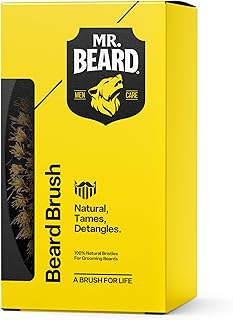 مستر. فرشاة لحية طبيعية وفرشاة حلاقة بشعيرات ناعمة للرجال لترطيب وتنعيم وتوزيع زيت اللحية بالتساوي من مستر بيرد