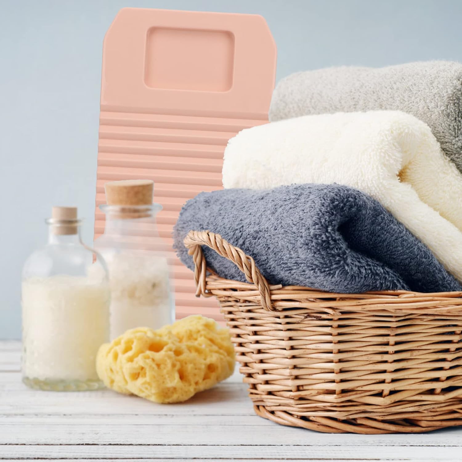 Cabilock Thick Strong Plastic Washboard Laundry Washboard Decorative Easy to Use