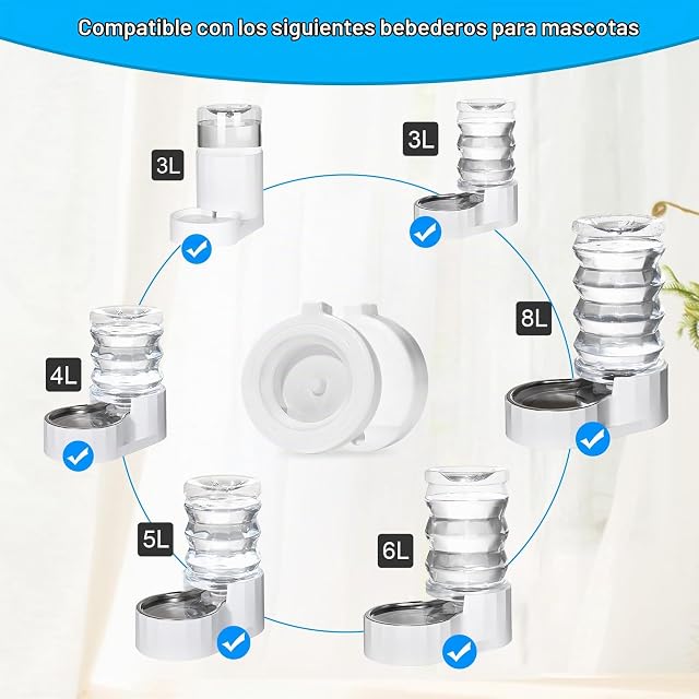 Foto 2 de 7 de Paquete de 8 filtros de repuesto para dispensador de agua de mascotas de gravedad de 3L/3.6L/4.6L/8L