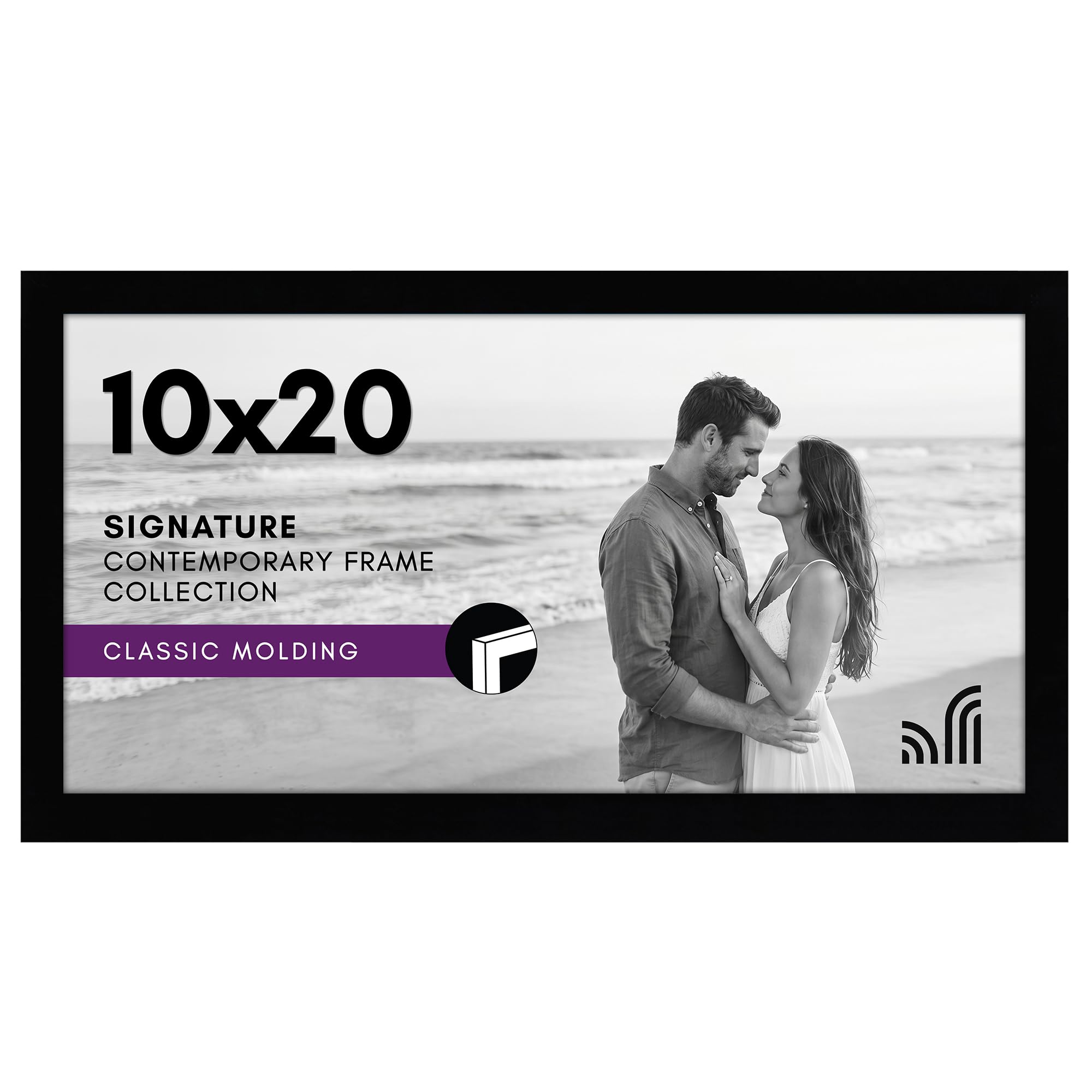 Americanflat 10x20 Picture Frame - Engineered Wood - Black