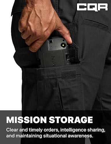 Miniatura 5 de CQR Pantalones tácticos para hombre, resistentes al agua, pantalones cargo Ripstop, ligeros EDC trabajo, senderismo, ropa para exteriores
