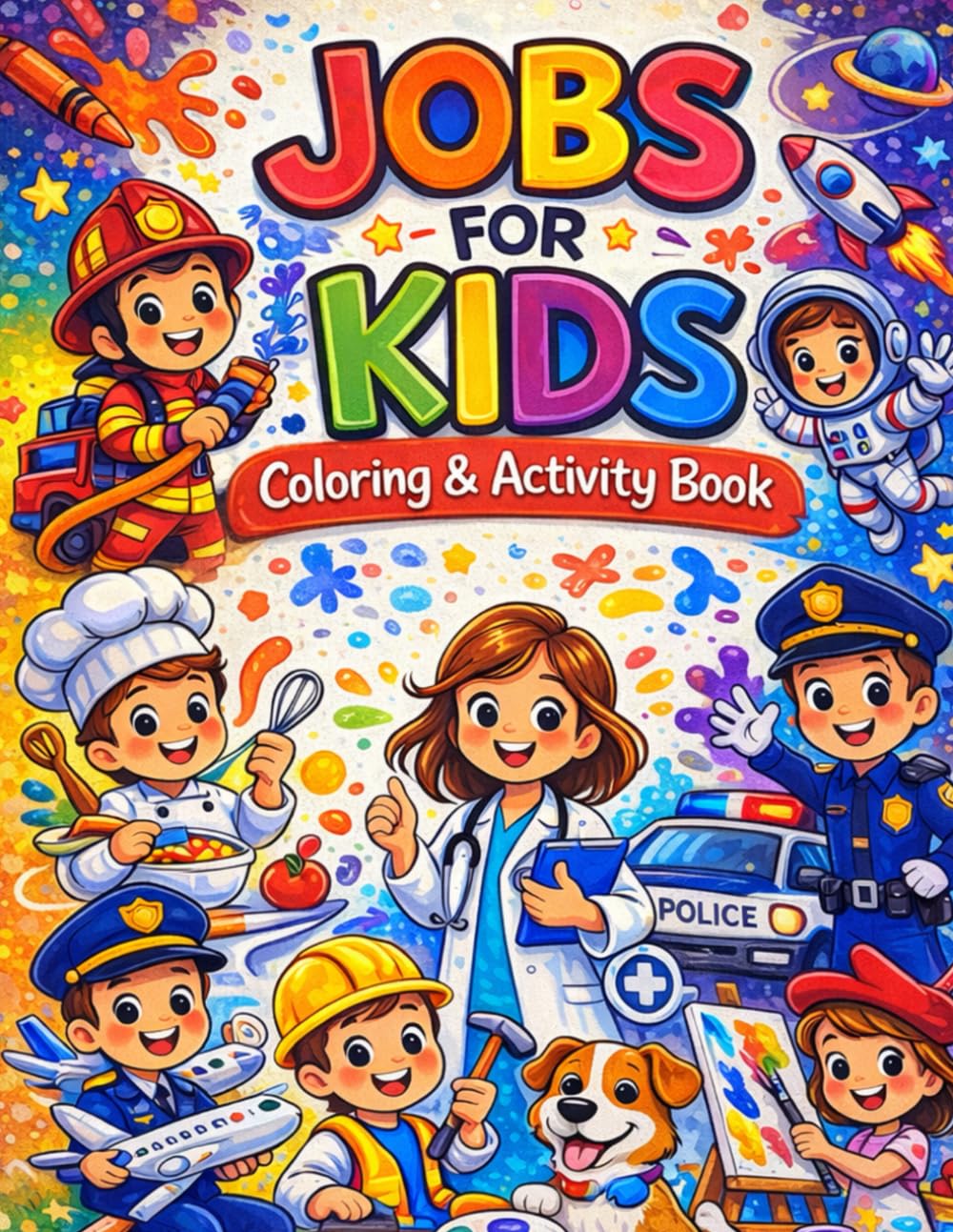 Jobs for Kids: Coloring and Activity Book for Kids/ Learn About Jobs Like Doctor, Firefighter, Pilot, Chef and More