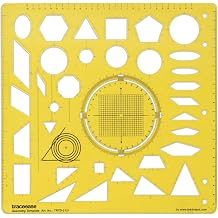 Traceease Geometric Drafting Geometry Template Drawing Stencil, Designing Template Measuring Ruler