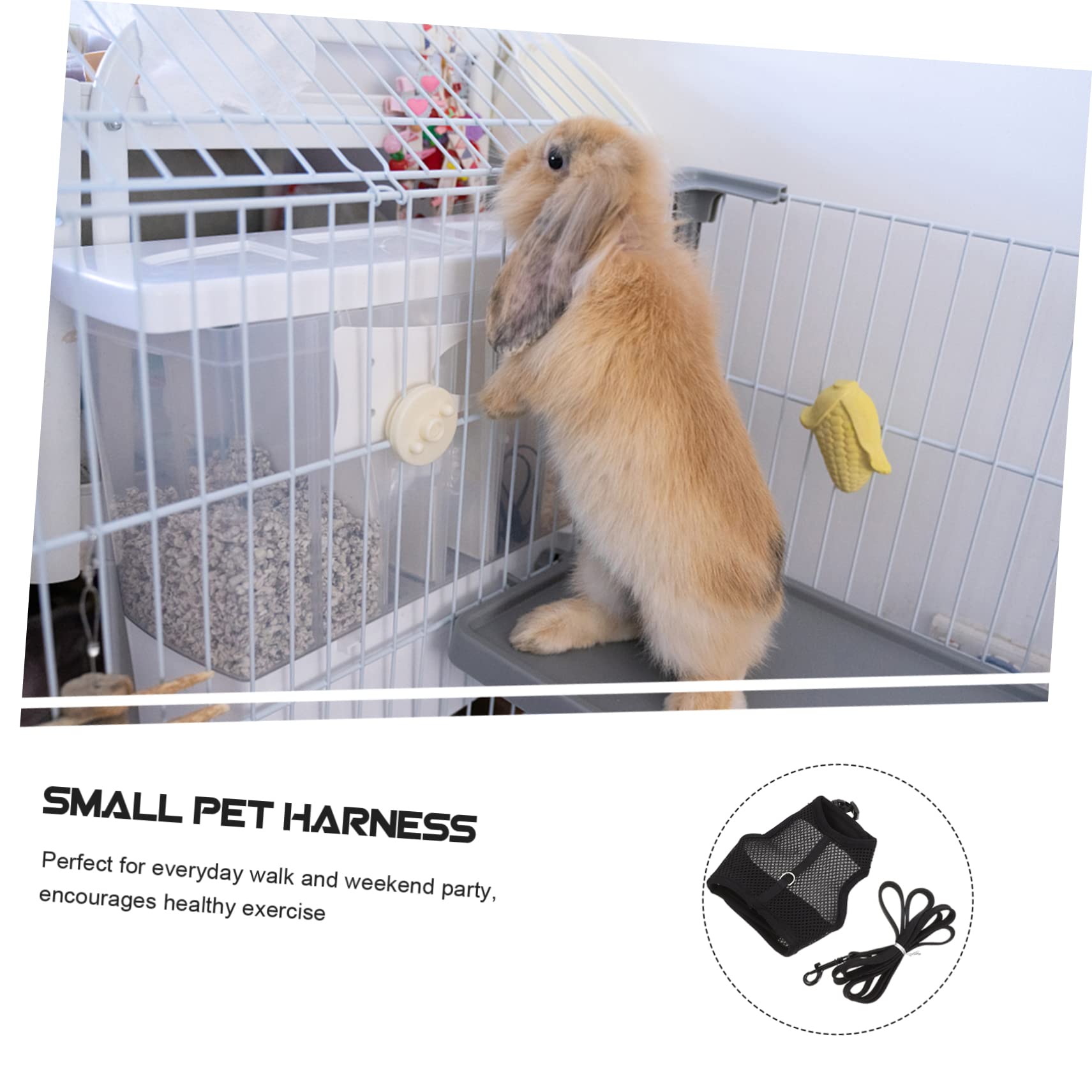 ABOOFAN 5 Ensembles Harnais de Lapin Jupe Chiot Gilet Lapin Laisse Corde de Marche de Fournitures de Marche de Cochon d'Inde Ceinture Anneau de chaîne Positionner Sangle