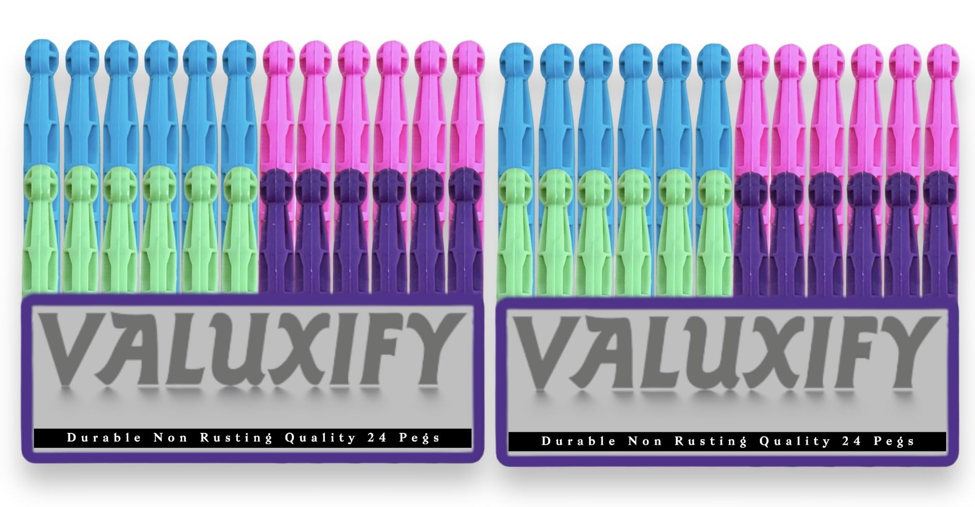 VALUXIFY 48x Heavy Duty Plastic Dolly Washing Pegs | Multicolour Clothes Pegs for Washing Line | Strong Plastic Pegs