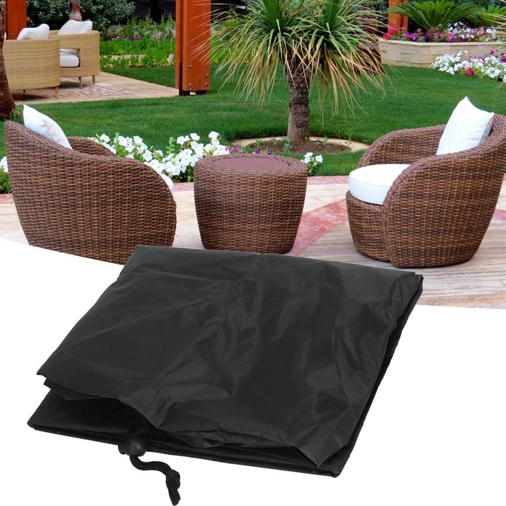 Dust proof Oxford Cloth Furniture Table Cover Protection for Garden Patio (Black)