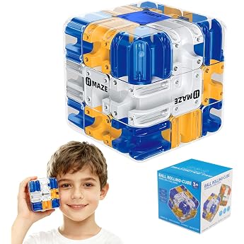 3D Labyrinth Cube Labyrinth Ball Puzzle with Rolling Balls Cube Labyrinth Game Ball Maze Labyrinth 3D Puzzle Cube Labyrinth Ball Brain Training Toy for Stress Relief