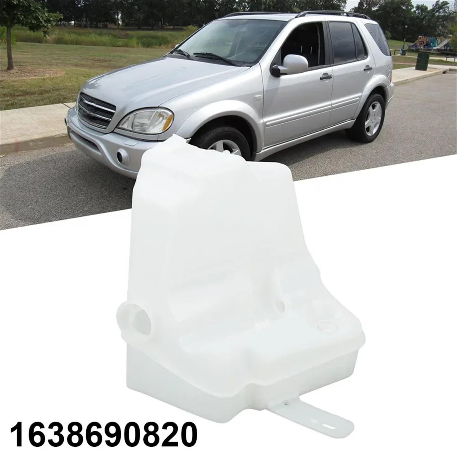 Zbiornik płynu do spryskiwaczy szyby przedniej pasuje do Benz ML 320 350 430 500 55 1638601160 1638601260 1638690820 7,6 l 3 otwory zawór spryskiwacza