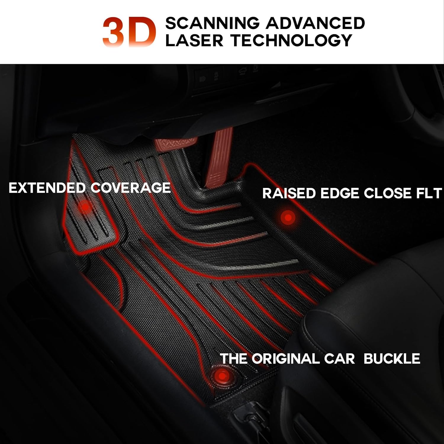 Floor Mats Compatible with 2019-2025 2026 BMW 3 Series (Only Sedan) 330i 330e M3 M340i TPE All Weather Custom Fit Floor Liner for 3 Series 1st & 2nd Row Car Mats Black 2019-2026 3 Series Floor Mats