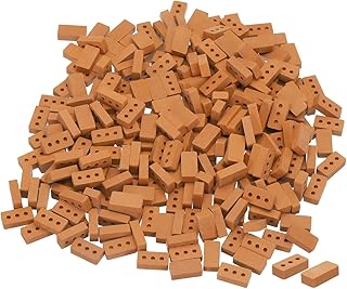MECCANIXITY Miniature Bricks Clay Mini Wall Brick Model Brick Building Set for Model Building Dolls Pet Houses Garden Red Pack of 300 Scale 1/16 15x8x4.5mm/0.59x0.31x0.18