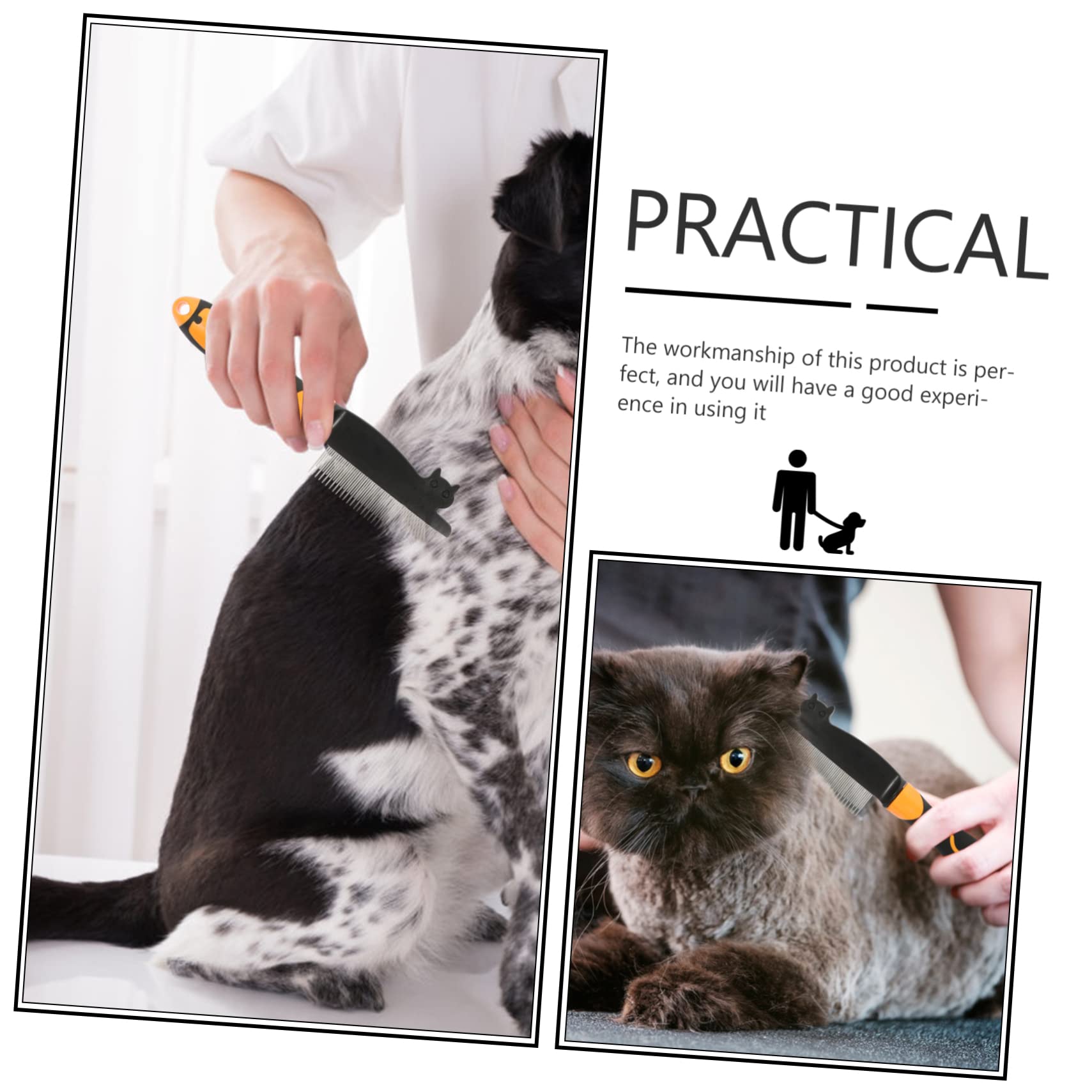 SUPVOX 3piezas Peine De Cuidado Para Mascotas Compacto Peine De Inoxidable Para Perros y Gatos Para Desenredar y Quitar El Pelo Muerto Diseño Ergonómico y Para Piel De Tu Mascota