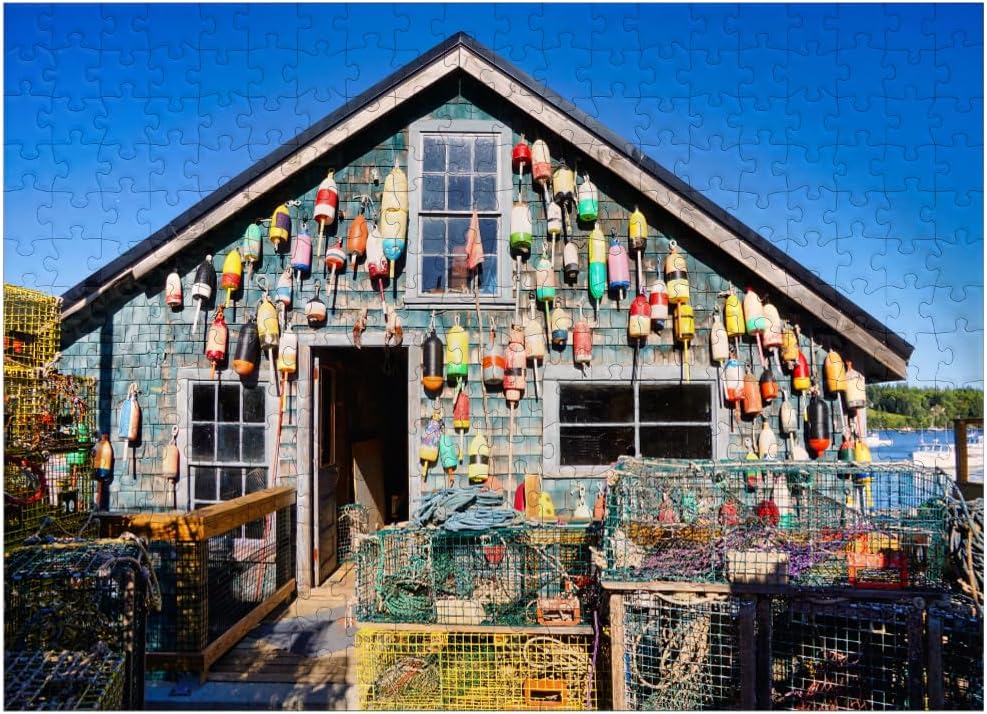MyPuzzle Bass Harbour On Desert Island in Maine USA - Premium 500 Piece Jigsaw Puzzle for Adults