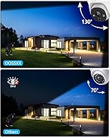 Vista 3 de OOSSXX (4K Ultra & 130°Wide-Angle) Wired Outdoor Security Camera System Dome PoE IP Cameras for Video Surveillance 2-Way Audio 8MP Home Security