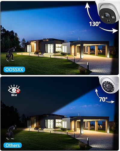 Miniatura 3 de OOSSXX (4K HD y audio de 2 vías ultra gran angular de 130 de 8MP con cable, 6 cámaras IP domo PoE para seguridad en el hogar, sistema de cámara al