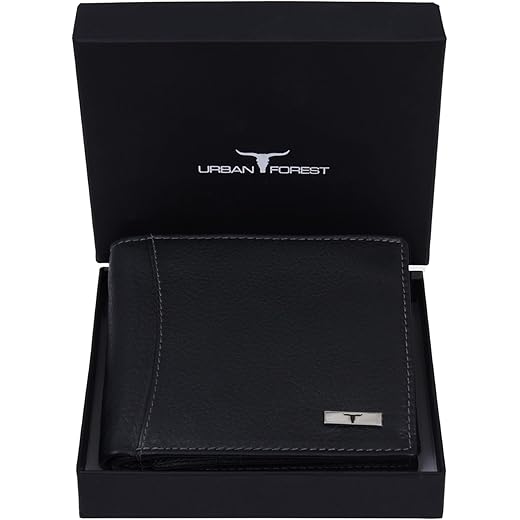 URBAN FOREST Oliver Black Leather Wallet